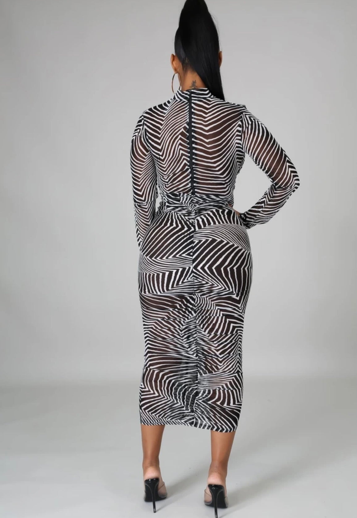 B.Badazz™️Mesh Zebra Dress